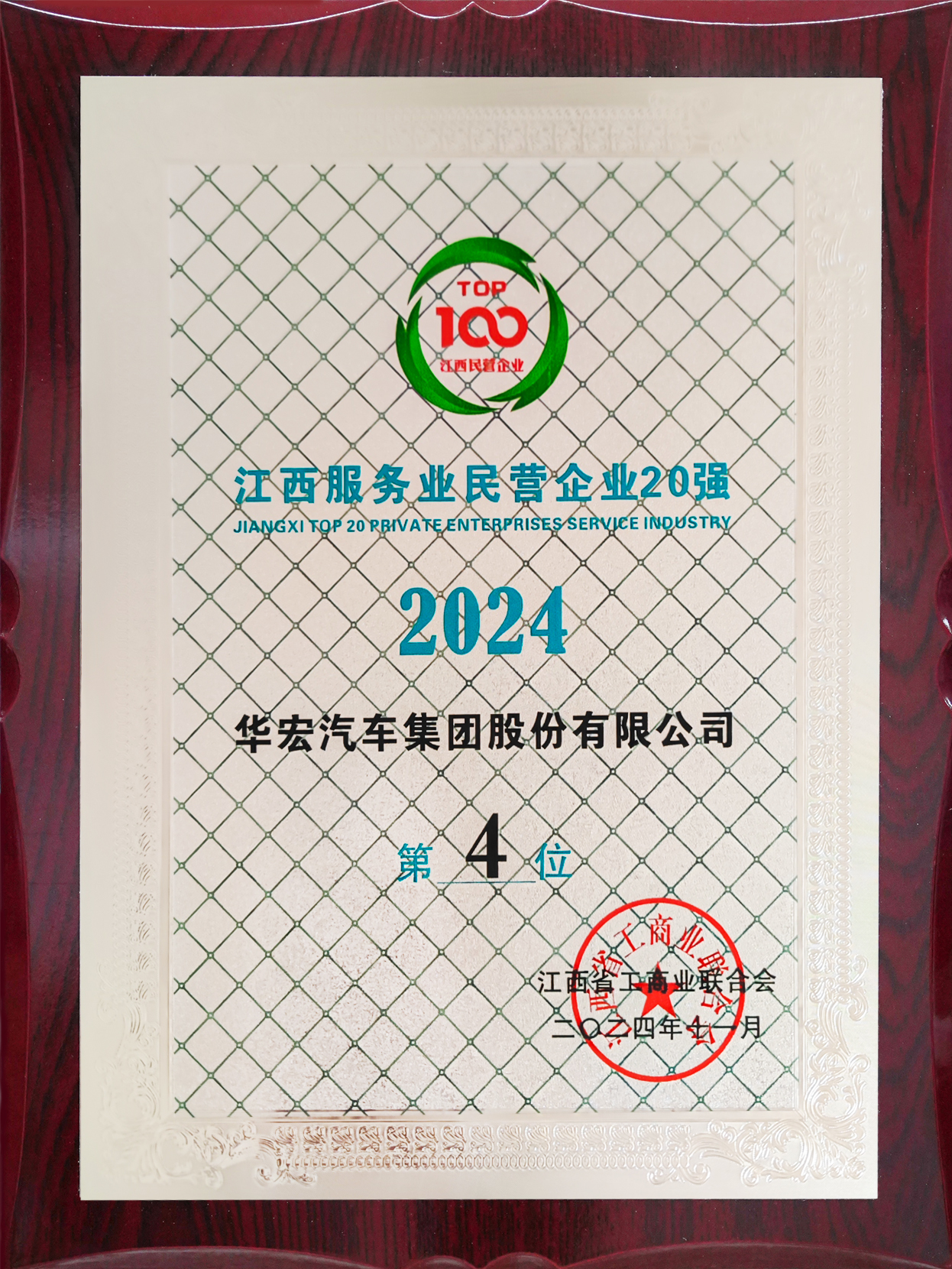 2024江西服務(wù)業(yè)民營企業(yè)20強(qiáng)第4位